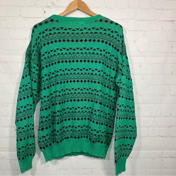 Vintage Eric Rhodes Sweater Mens Size XL Green Crew Neck Long Sleeve Pullover - Picture 8 of 9